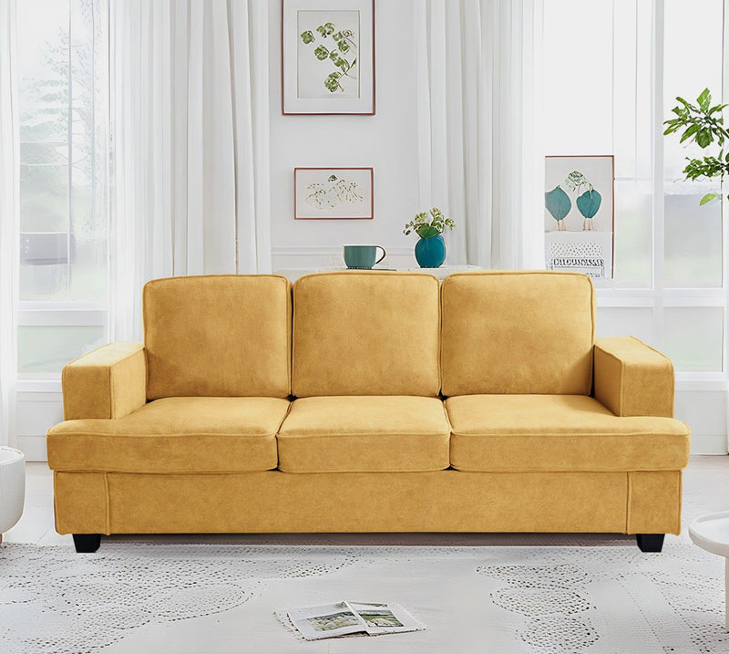 Modern Sofa, Comfortable 3 Seater Couch With Deep Seating, Loose Back Cushions, Wide Arms - R&R Furniture Gallery (Fountain Valley, CA)