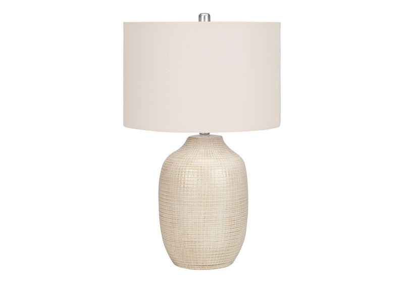Table Lamp, Lighting, Ceramic, Contemporary - Cream - R&R Furniture Gallery (Fountain Valley, CA)