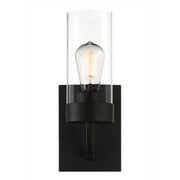 Zephyr - Single Light Sconce - Black / Clear - R&R Furniture Gallery (Fountain Valley, CA)