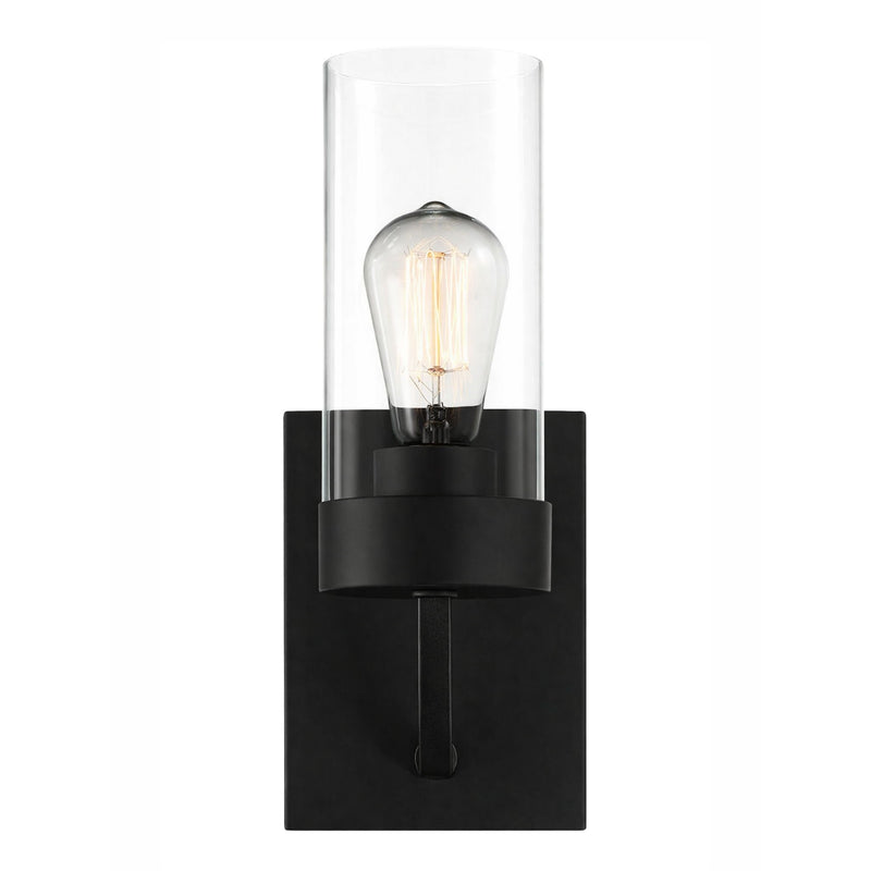 Zephyr - Single Light Sconce - Black / Clear - R&R Furniture Gallery (Fountain Valley, CA)