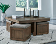 Boardernest - Cocktail Table With 4 Stools (Set of 5) - Brown - R&R Furniture Gallery (Fountain Valley, CA)