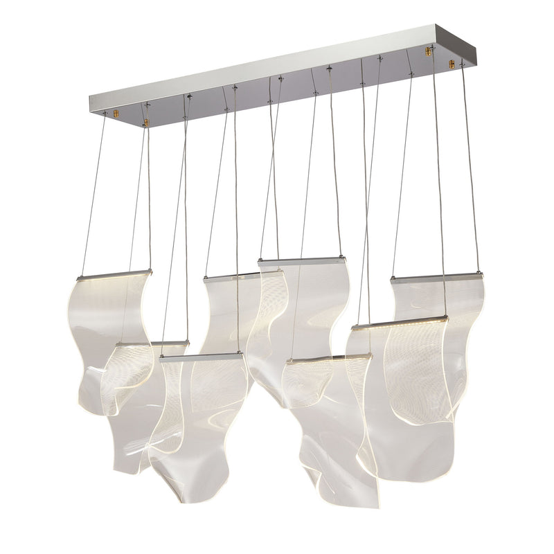 Michael Amini Lighting - Sheer Waves 8-Light Modern LED Chandelier - Chrome