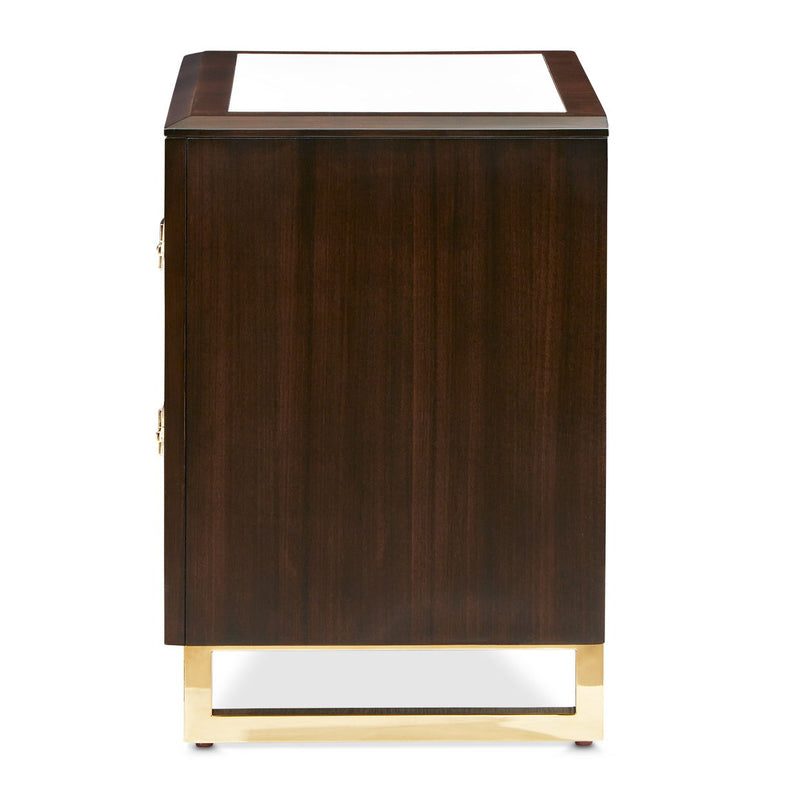 Belmont Place - Nightstand - White / Dark Brown - R&R Furniture Gallery (Fountain Valley, CA)
