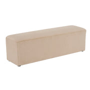 Long Plush Ottoman, Simple Footstool And Seat For Home Use - Almond - R&R Furniture Gallery (Fountain Valley, CA)
