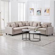 Nolan - Fabric 6 Piece Sectional Sofa With Pillows And Interchangeable Legs - R&R Furniture Gallery (Fountain Valley, CA)