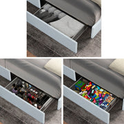 Anda - Boucle Upholstered Platform Bed With Patented Drawers Storage - Ivory - R&R Furniture Gallery (Fountain Valley, CA)