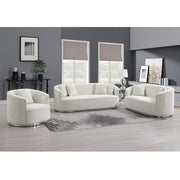 Odette - Loveseat With 2 Pillows - Beige Chenille - R&R Furniture Gallery (Fountain Valley, CA)