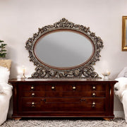 Devany - Oval Mirror - Cherry - R&R Furniture Gallery (Fountain Valley, CA)