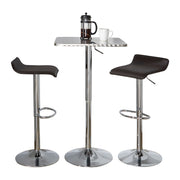 Lumi Source 3-piece bistro square dining room set with adjustable oval footrest and modern contemporary design.