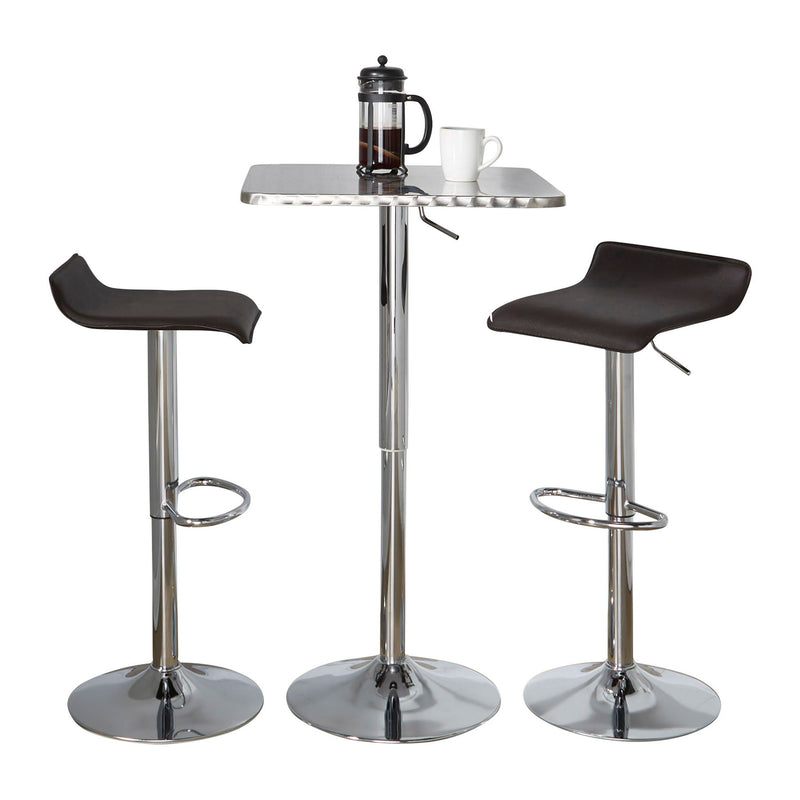 Lumi Source 3-piece bistro square dining room set with adjustable oval footrest and modern contemporary design.