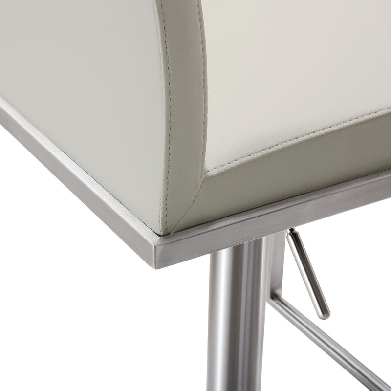 TOV Furniture Amalfi adjustable height barstool with a sleek modern design and wooden seat
