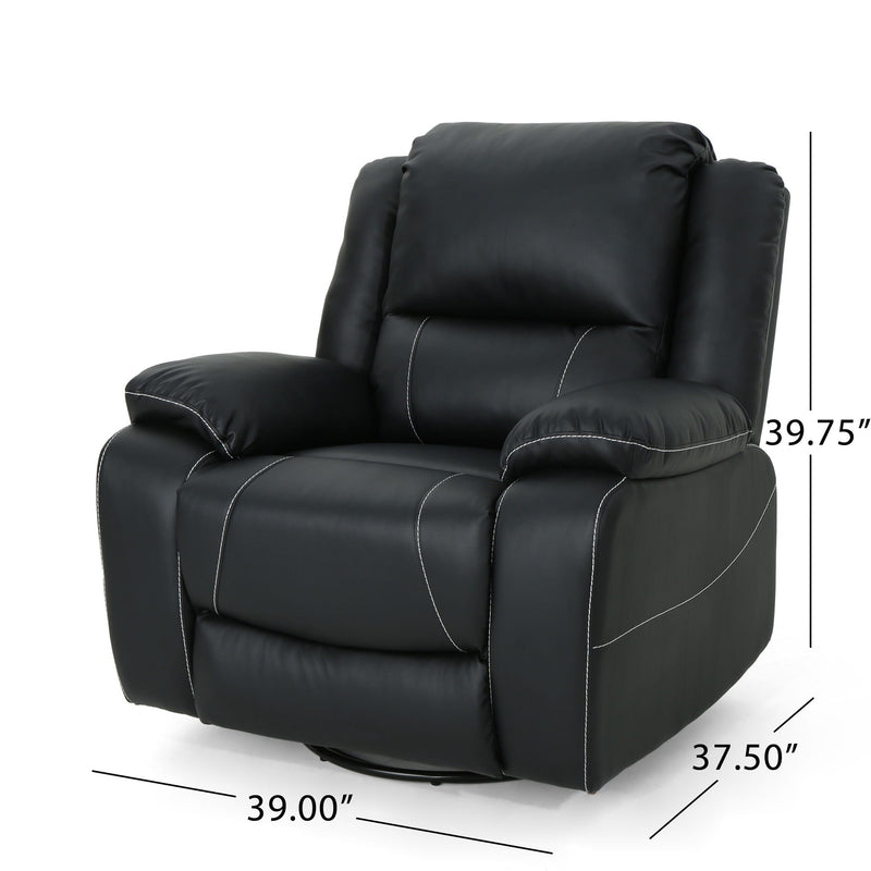Stylish Wide Manual Swivel Standard Recliner - R&R Furniture Gallery (Fountain Valley, CA)