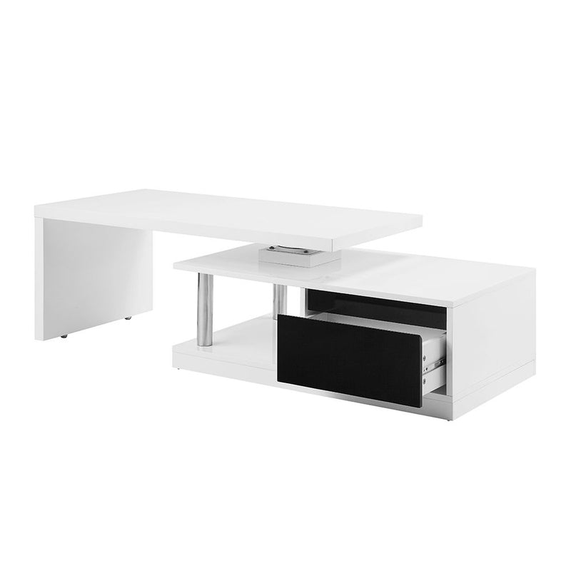 Buck II - Coffee Table With Swivel Top - White & Black High Gloss - R&R Furniture Gallery (Fountain Valley, CA)