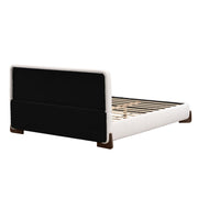 Queen Size Elegant Terry Upholstered Bed - White - R&R Furniture Gallery (Fountain Valley, CA)