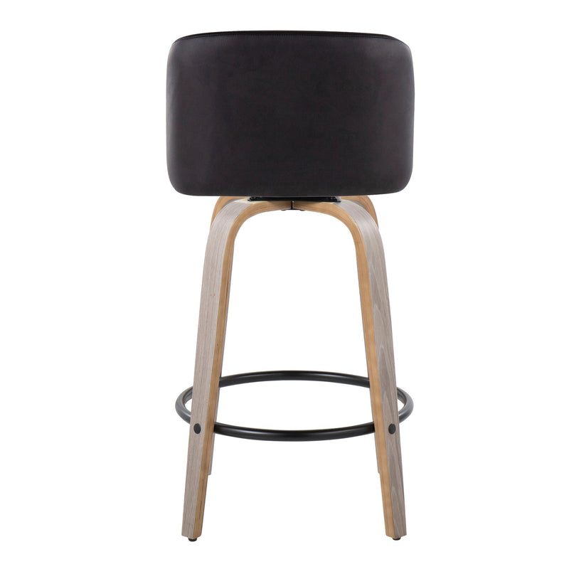 Toriano - Contemporary Fixed Height Counter Stool With Swivel & Round Footrest (Set of 2) - R&R Furniture Gallery (Fountain Valley, CA)