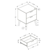 Brown 8th Street accent table with storage drawers, featuring a sleek design and functional storage space.