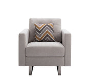 Victoria - Fabric Armchair With Metal Legs, Side Pockets, And Pillow - R&R Furniture Gallery (Fountain Valley, CA)