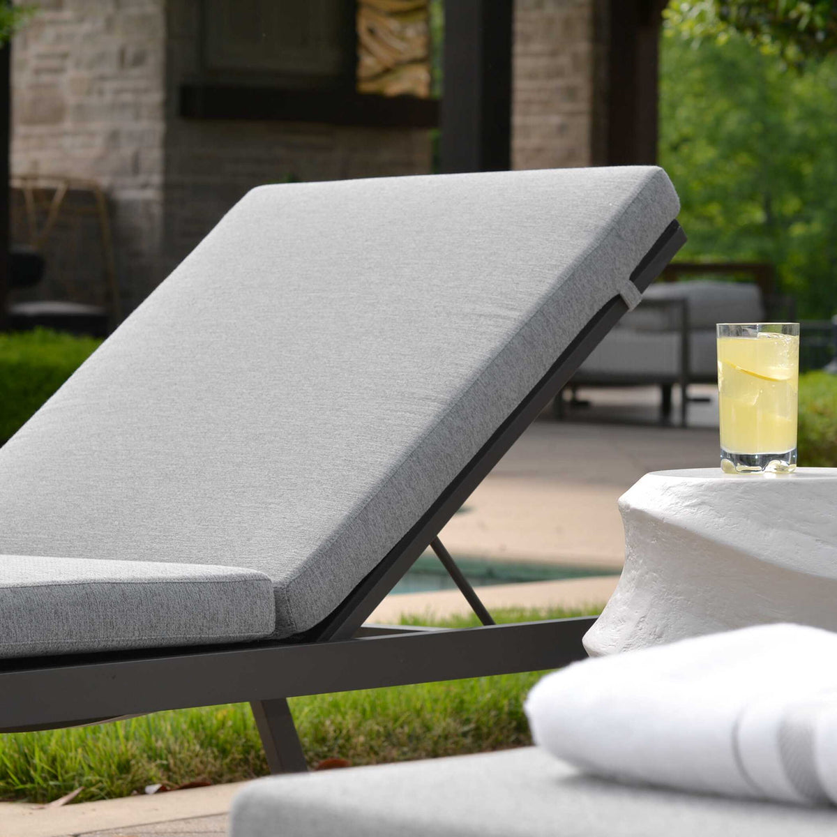 Bea - Outdoor Pool Chaise Cushion - Gray