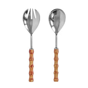 Bamboozled - Stainless Steel Salad Serving Spoons (Set of 2) - Pearl Silver - R&R Furniture Gallery (Fountain Valley, CA)