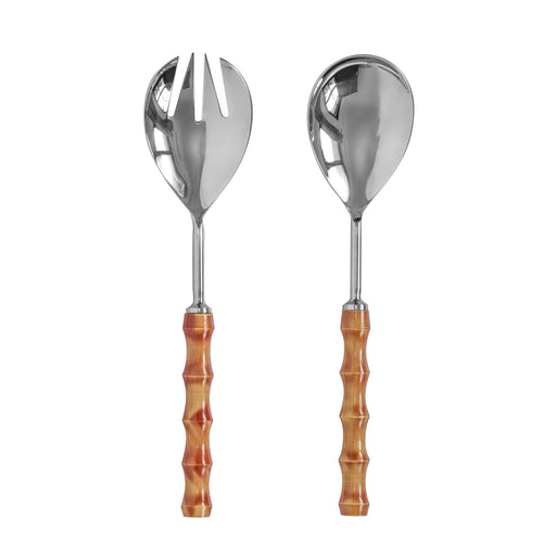 Bamboozled - Stainless Steel Salad Serving Spoons (Set of 2) - Pearl Silver - R&R Furniture Gallery (Fountain Valley, CA)