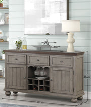 Rustic 2 Tone Sever With Powerpack - Gray - R&R Furniture Gallery (Fountain Valley, CA)