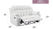 Glory Furniture Daria cozy padded reclining loveseat with plush cushions, perfect for relaxing and lounging in living rooms.