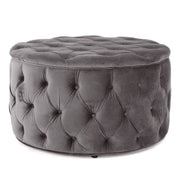 Noble House modern glam upholstered ottoman with plush fabric and sleek design, perfect as a stylish accent piece.