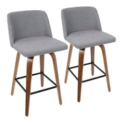 Toriano - Mid Century Modern Fixed Height Counter Stool & Square Footrest (Set of 2) - R&R Furniture Gallery (Fountain Valley, CA)