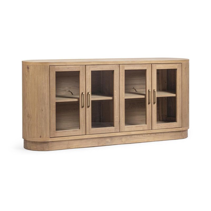 Classic Home Vander 4 Door Buffet with wood finish and sleek design, featuring ample storage and modern style.