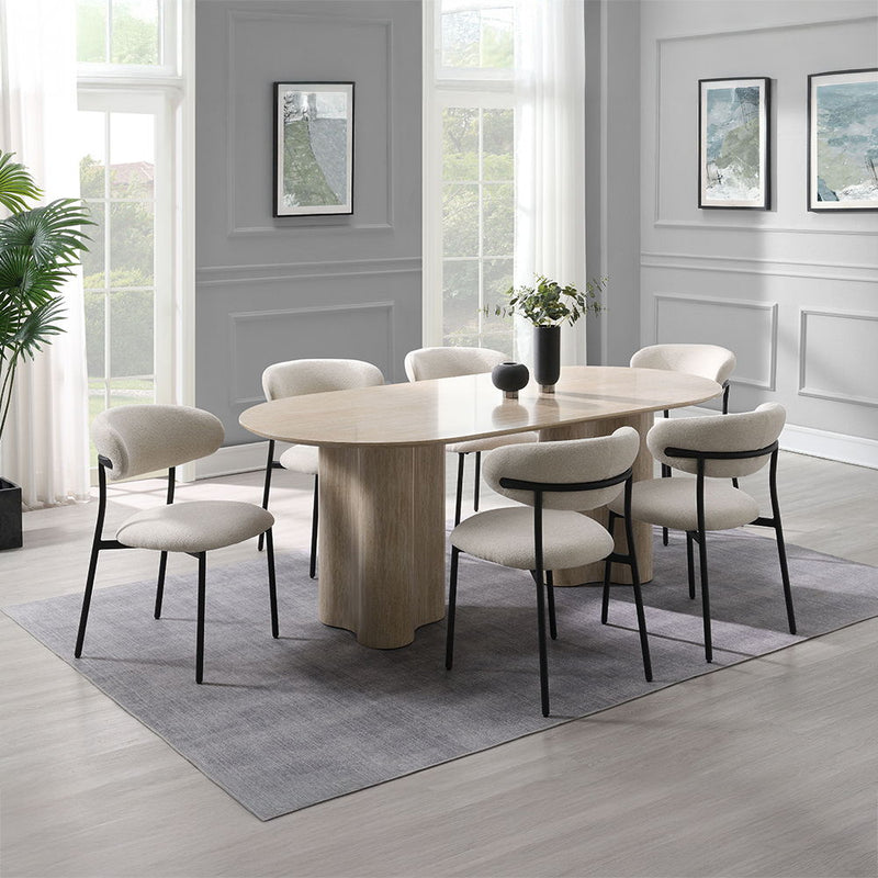 Jirina - Dining Table - Travertine Pattern - R&R Furniture Gallery (Fountain Valley, CA)
