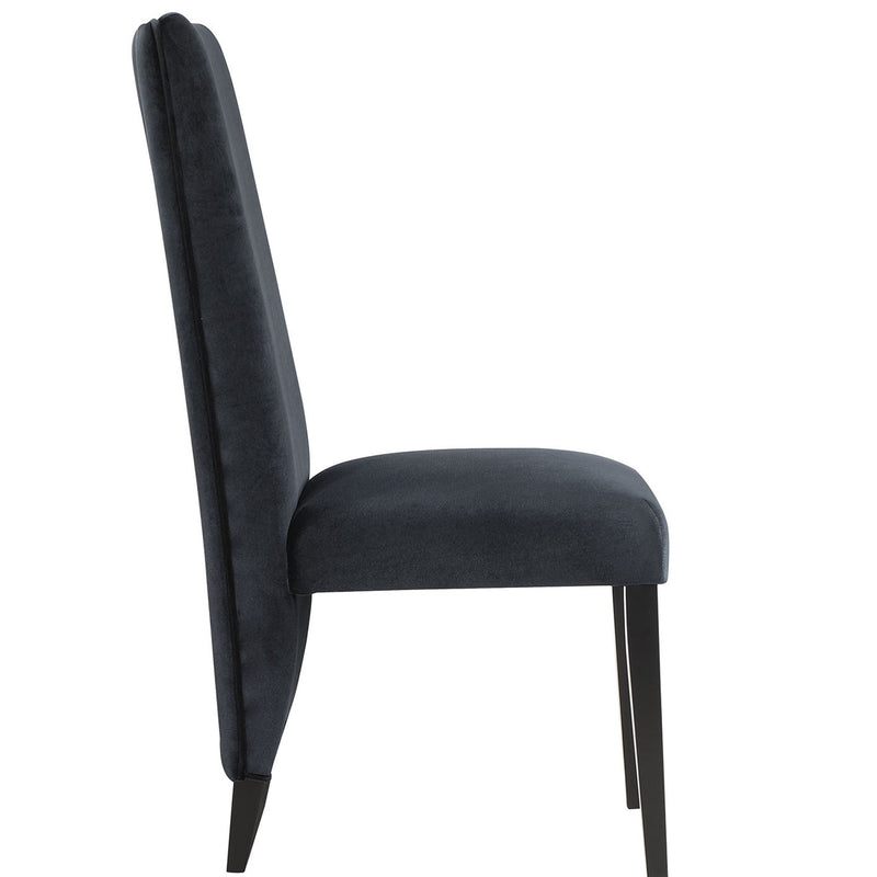 Pair of Stacey contemporary dining chairs by Global Furniture USA, featuring sleek design and comfortable upholstered seats.