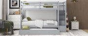 DreamHaus bunk bed with staircase and trundle, featuring sturdy wood construction and space-saving design for kids' bedrooms.
