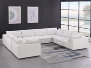 1100 - 8-Piece U-Shaped Sectional In Italian Fabric - Pearl - R&R Furniture Gallery (Fountain Valley, CA)