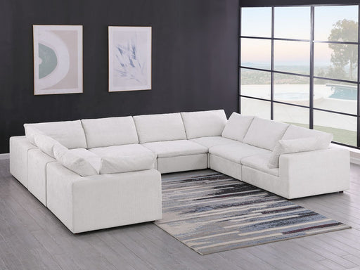 1100 - 8-Piece U-Shaped Sectional In Italian Fabric - Pearl - R&R Furniture Gallery (Fountain Valley, CA)
