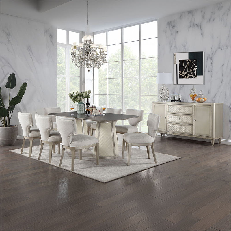 Kasa - Side Chair (Set of 2) - Linen & Champagne - R&R Furniture Gallery (Fountain Valley, CA)