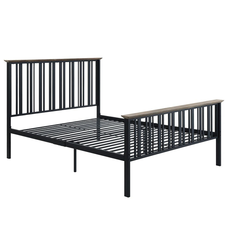 Zudora - Full Bed - Antique Oak & Black - R&R Furniture Gallery (Fountain Valley, CA)