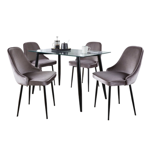 Lumi Source Clara Giovani 5 piece contemporary dining set with a table and four matching chairs in modern design.