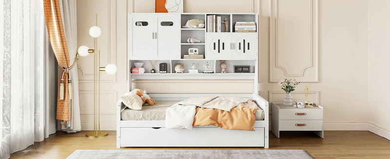 Daybed With All-In-One Cabinet And Shelf - R&R Furniture Gallery (Fountain Valley, CA)