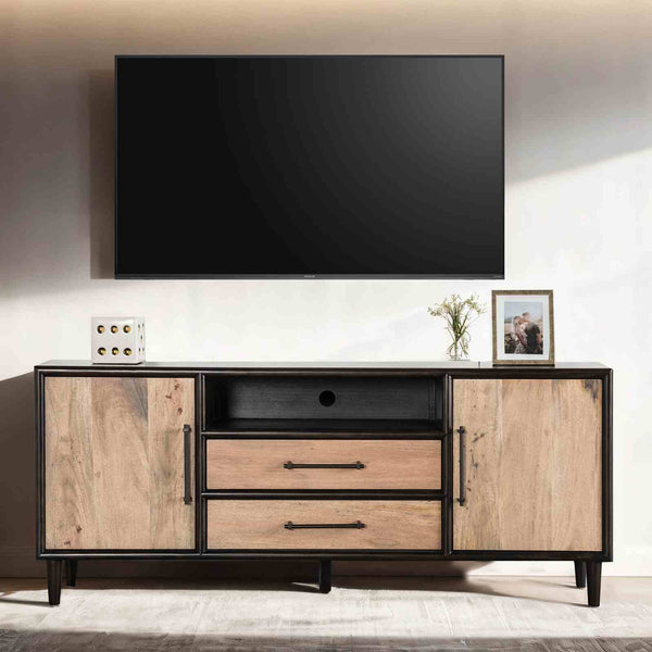 72" TV Stand, Light White Wash - FM49003BK-TV