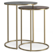 Drake - 2 Piece Nesting Table - Antique Nickel / Antique Copper - R&R Furniture Gallery (Fountain Valley, CA)