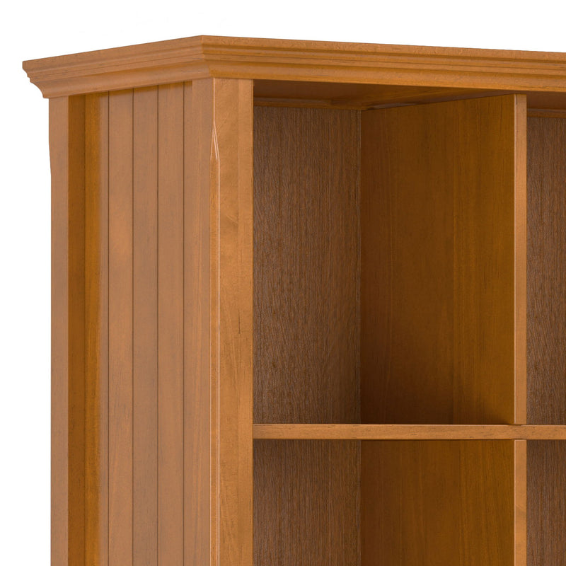 Simpli-Home Acadian handcrafted cube storage organizer with multiple compartments for versatile home organization.