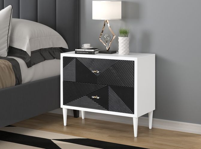 Dubni - Accent Table - White & Black - R&R Furniture Gallery (Fountain Valley, CA)