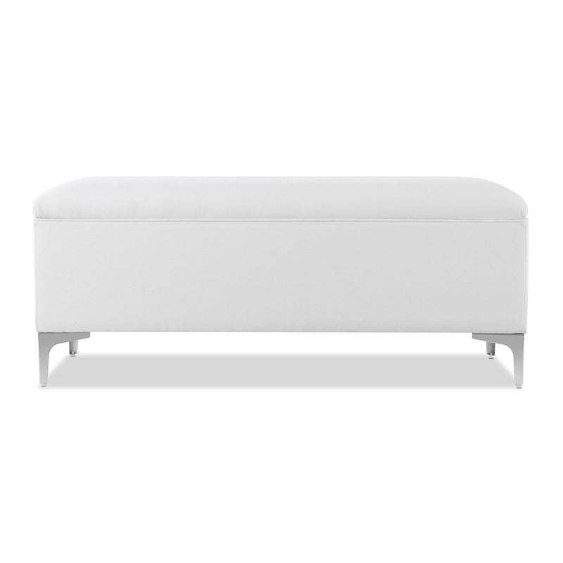 Madelyn - Modern Storage Bench - Bright White Dye - R&R Furniture Gallery (Fountain Valley, CA)