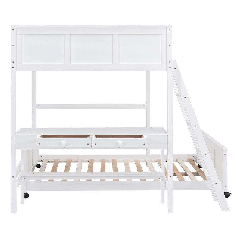 Full Over Full Bunk Bed With Desk - R&R Furniture Gallery (Fountain Valley, CA)