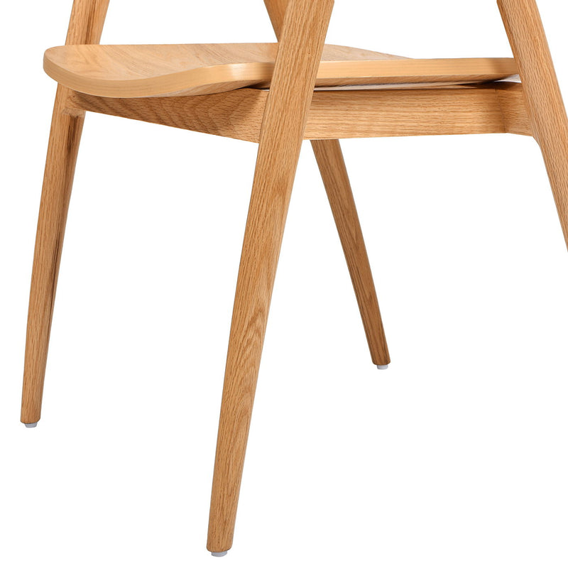 Simeon - Scandinavian Sculpted Dining Chair - Warm Natural Brown - R&R Furniture Gallery (Fountain Valley, CA)