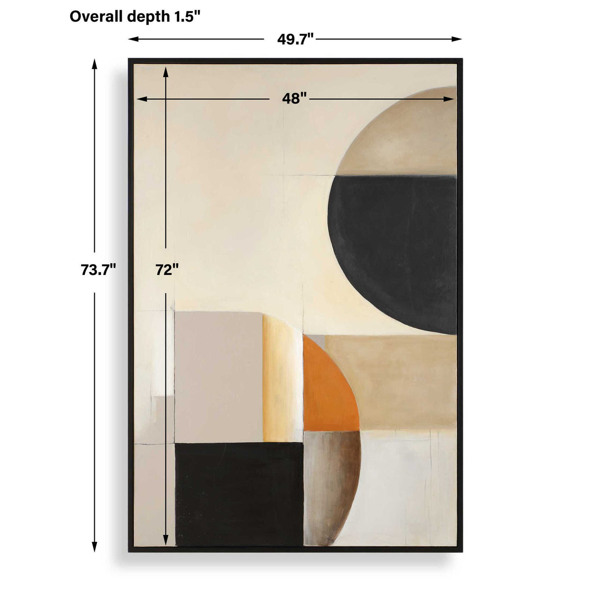 Western Hemisphere - Hand Painted Canvas - Black / Brown / Gray / Orange
