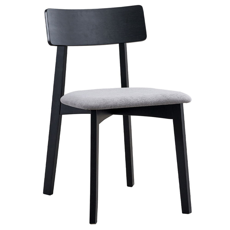 Real - Side Chair (Set of 2) - Gray Linen & Black - R&R Furniture Gallery (Fountain Valley, CA)