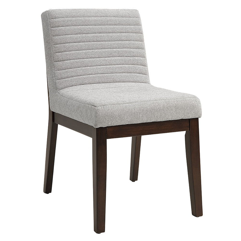 Edwyn - Side Chair (Set of 2) - Gray Fabric & Brown - R&R Furniture Gallery (Fountain Valley, CA)
