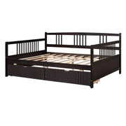 Modern Daybed from DreamHaus featuring built-in storage drawers and a sleek, contemporary design with a plush upholstered headboard.