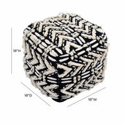 Mariel - Cotton Pouf - Black - R&R Furniture Gallery (Fountain Valley, CA)